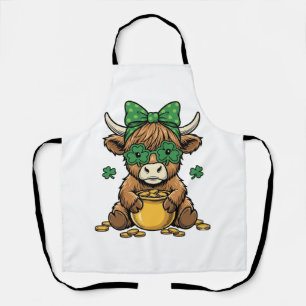 St. Patrick Highland-Kuh Topf des Goldes Vintage-K Schürze