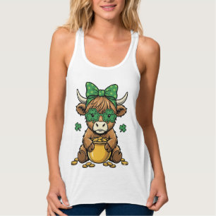 St Patrick Highland-Kuh Topf des Goldes Vintage-Ku Tank Top
