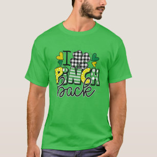 St Patrick I Pinch Buffalo Kariert Kleeblatt Gra T-Shirt