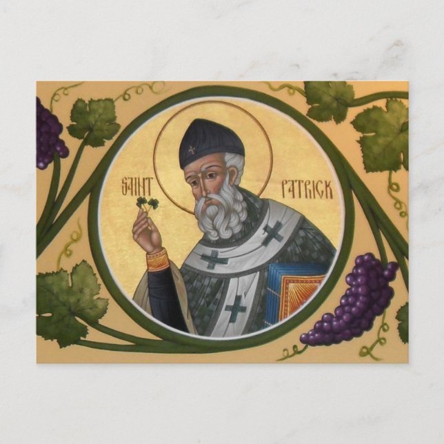 St. Patrick Icon Gebetskarte Postkarte (Vorderseite)