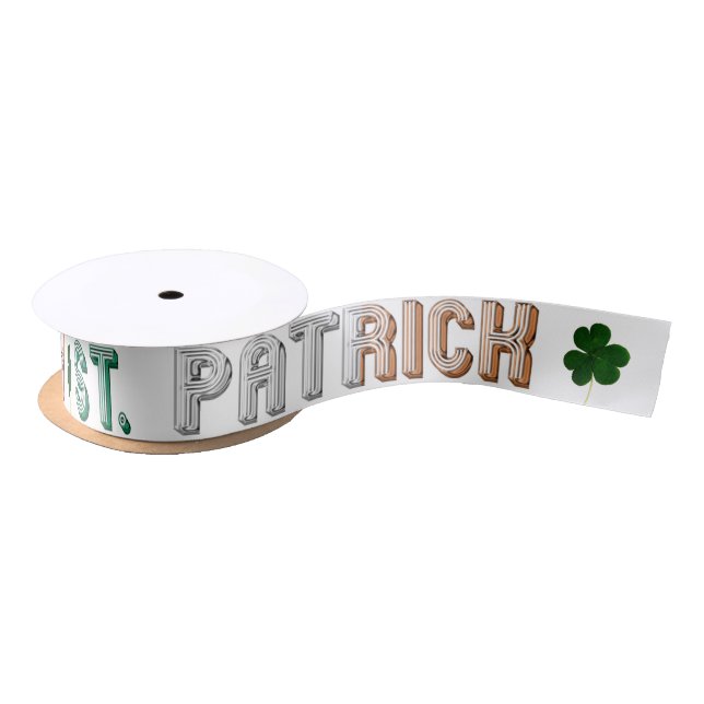 St. Patrick Ireland Irish St. Paddy Typography Satinband (Spule)