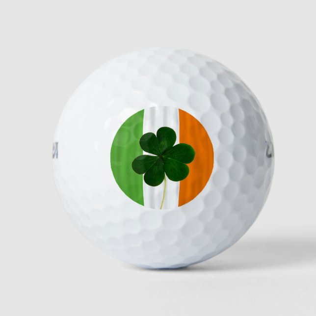 St. Patrick Ireland Kleeblatt Clover Irish Flag Golfball (Vorderseite)
