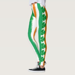 St Patrick irische grüne orange Kleeblätter Tag| Leggings