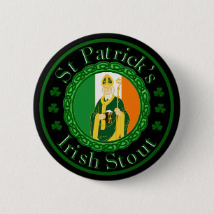 St Patrick irischer Stout Button
