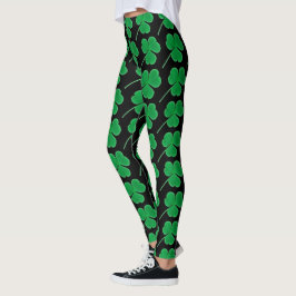 St Patrick irisches grünes Kleeblatt-Muster Tag| Leggings