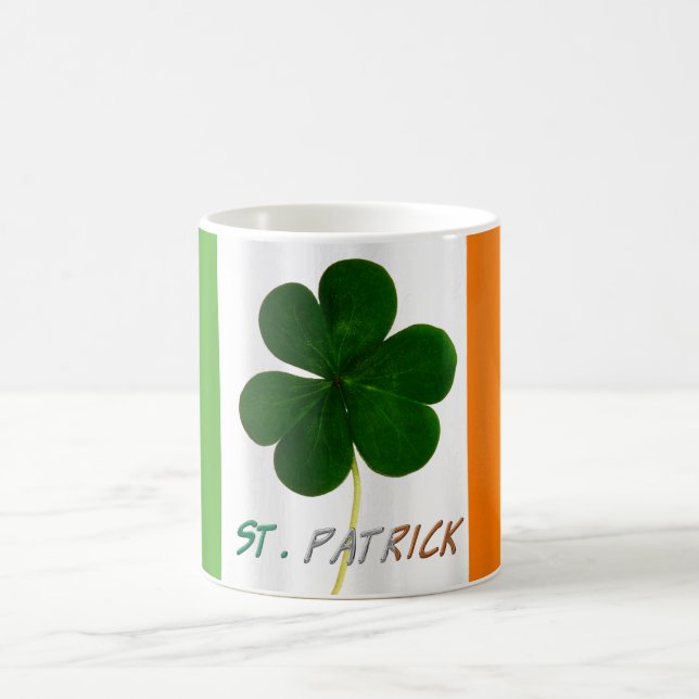 St. Patrick Irish Flag Kleeblatt Clover Ireland Ta Tasse (Mittel)