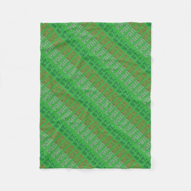 St. Patrick Irish Ireland St. Paddy Typografy Fleecedecke (Vorderseite)