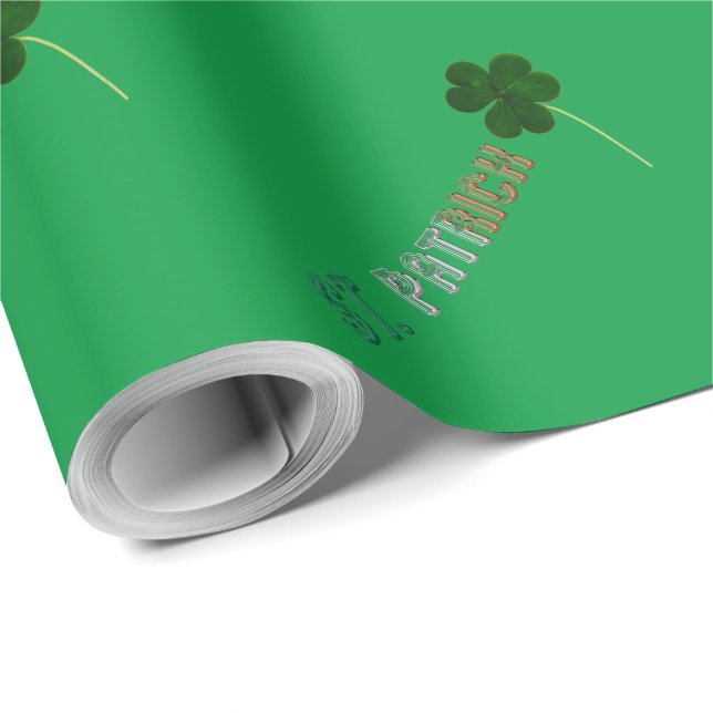 St. Patrick Irish Ireland St. Paddy Typografy Geschenkpapier (Rolleneckpunkt)