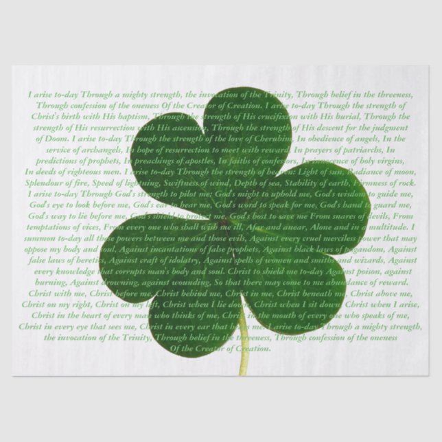 St. Patrick Irish Poem The Deer's Cry Kleeblatt Seidenpapier (Vorderseite)