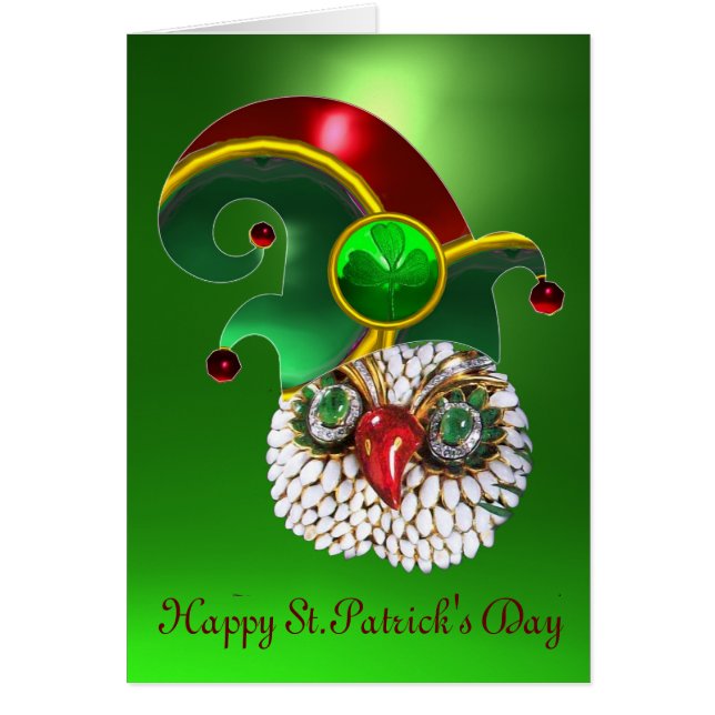 ST PATRICK JEWEL OWEL UND ELF HAT MIT KLEEBLATT (Vorne)