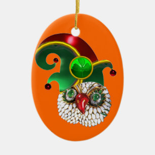 ST PATRICK JEWEL OWEL UND ELF HAT MIT KLEEBLATT KERAMIK ORNAMENT