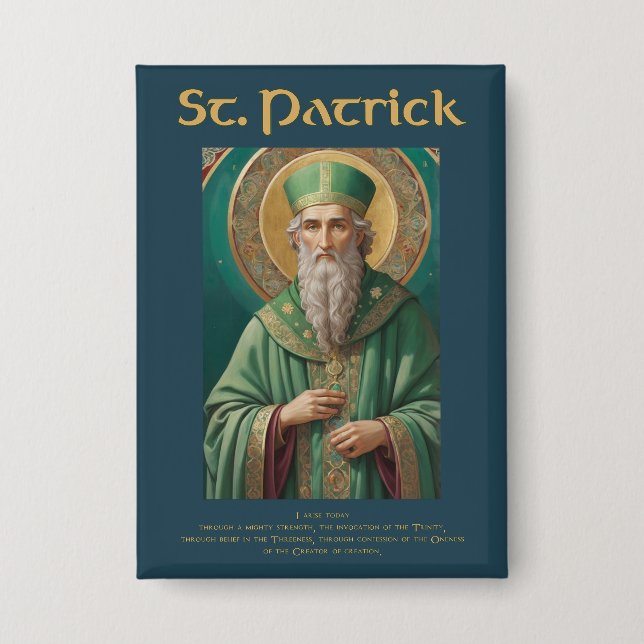 St Patrick Katholic Prayer Button (Vorderseite)