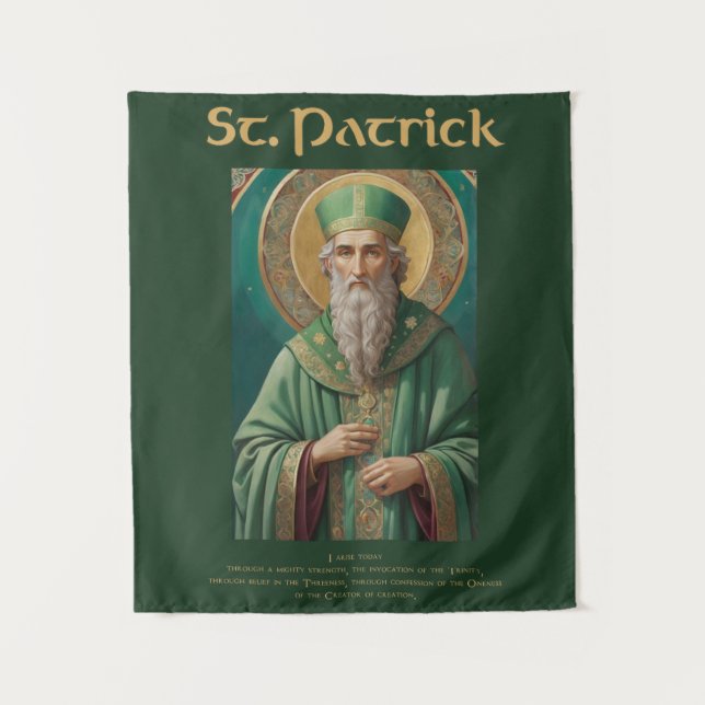 St Patrick Katholic Saint-Prayer Tapestes Wandteppich (Vorderseite)