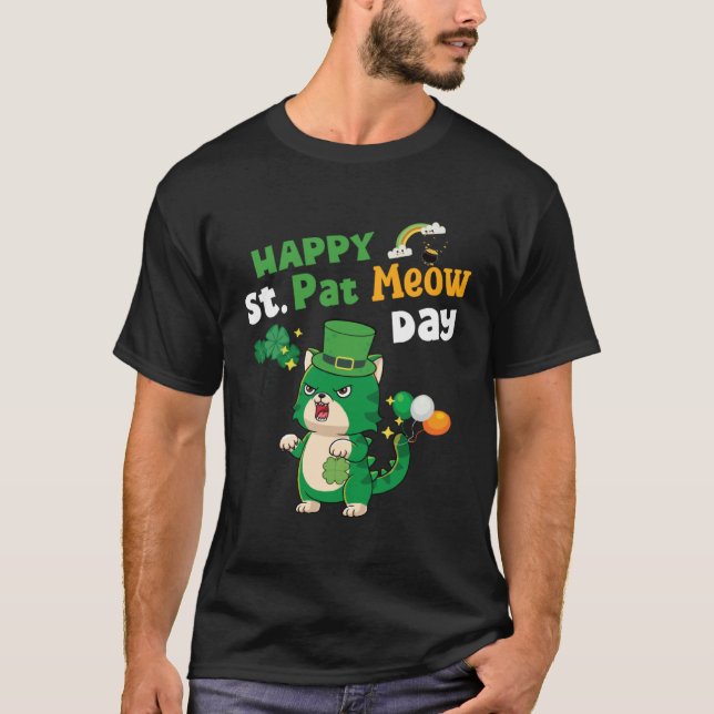St. Patrick Katze Katze Kätzchen T-Shirt (Vorderseite)
