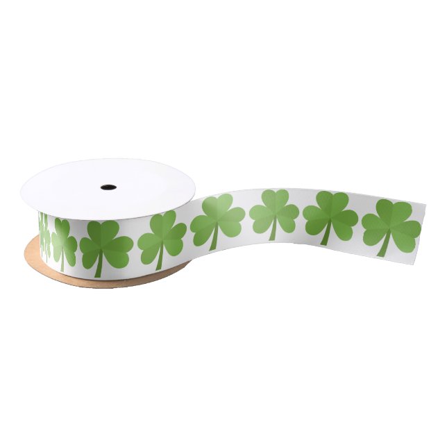St Patrick Kleeblatt Irish Ireland Clover Pattern Satinband (Spule)