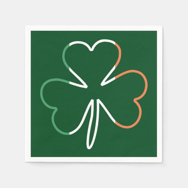 St. Patrick Kleeblatt Irish Ireland Clover Serviette (Vorderseite)