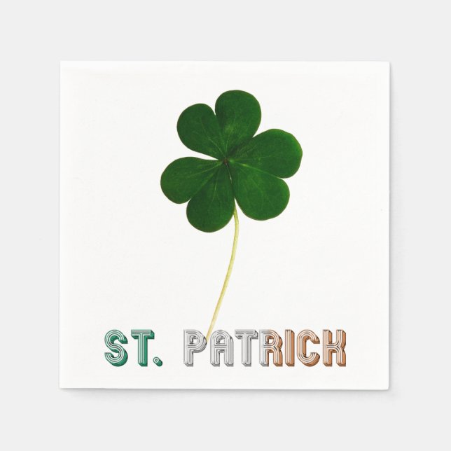 St. Patrick Kleeblatt Irish Ireland Typografy Serviette (Vorderseite)