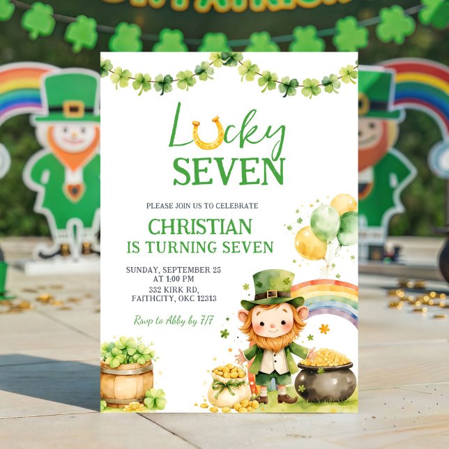 St Patrick Lucky Seven Birthday Invitation Einladung (Von Creator hochgeladen)
