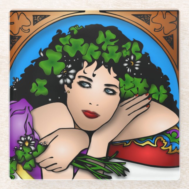 ST. PATRICK-MÄDCHEN GLASUNTERSETZER (Vorderseite)