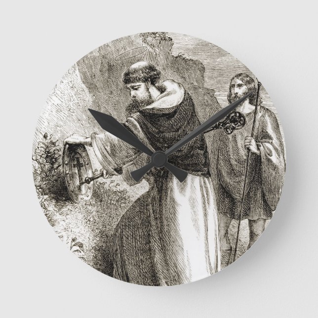 St. Patrick markiert Connals Schild mit dem Kreuz Runde Wanduhr (Vorderseite)