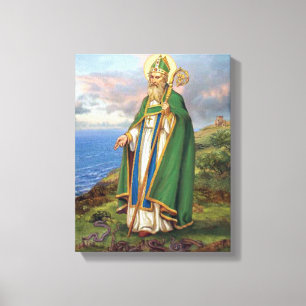 ST PATRICK, PATRON SAINT OF IRLAND. LEINWANDDRUCK