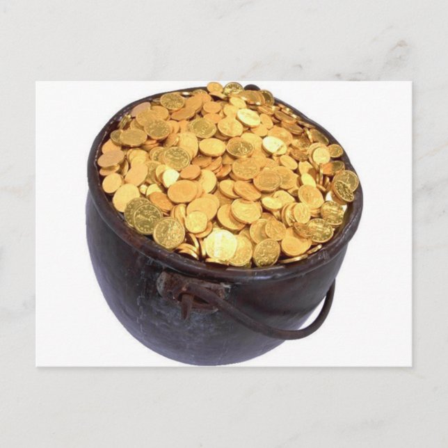 St Patrick & - Pot of Gold Postkarte (Vorderseite)