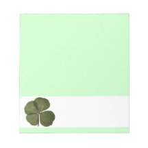 St Patrick Real 4 Leaf Clover Lucky Notepad 1
