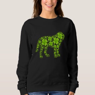 St Patrick Retro Leprechaun Bernard Dog Kleeblatt Sweatshirt