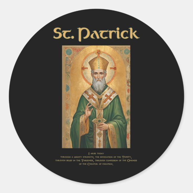 St Patrick römisch-katholisches Gebet Runder Aufkleber (Vorderseite)