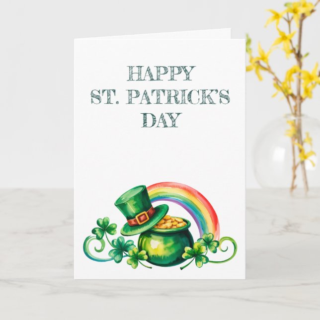 St. Patrick’s Day Aquarell Karte (Gelbe Blume)