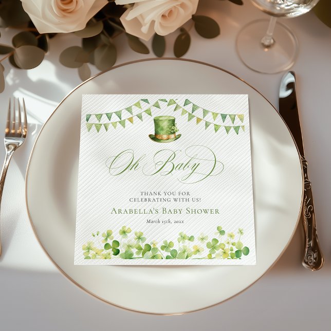 St. Patrick’s Day Baby Shower Irischer Shamrock Serviette (St. Patrick’s Day Baby Shower Irish Shamrock Napkins)