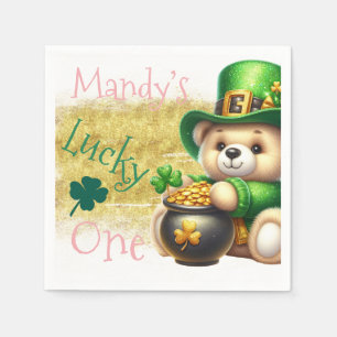 St.Patrick’s Day Bär Gold Geburtstag Glückspilz Serviette