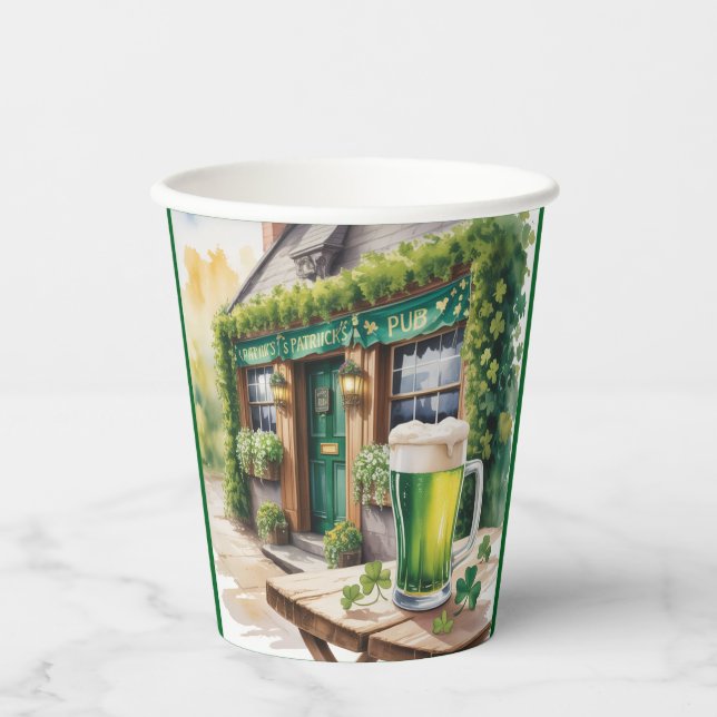 St Patrick’s Day Bar Pub Party Pappbecher (Vorderseite)