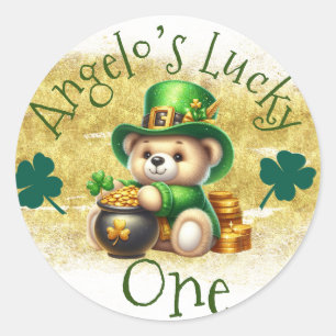 St. Patrick’s Day Bär Topf Gold Geburtstag Glücksp Runder Aufkleber