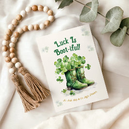St. Patrick’s Day Boots Luck Funny Greeting Card Karte