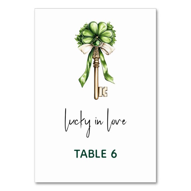 St. Patrick’s Day Bridal Shower Tischnummer (Vorderseite)