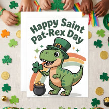 St. Patrick’s Day Dinosaur Kinderkarte