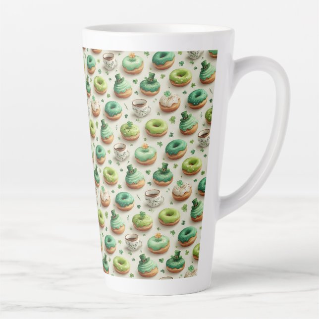 St. Patrick’s Day Donuts & Coffee Aquarell Milchtasse (Rechts)