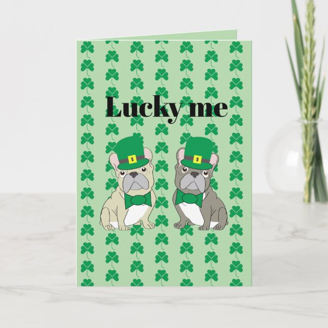 St. Patrick’s Day, Französische Bulldogge  Karte (Vorderseite)