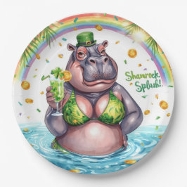 St. Patrick’s Day Glam Hippo Bikini  Pappteller