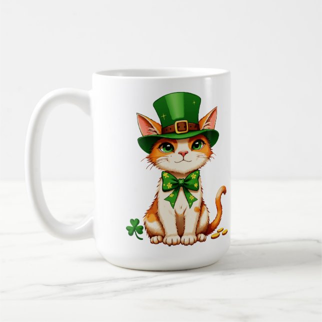 St. Patrick’s Day Glückskatze Kaffeetasse (Links)