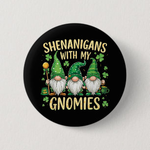 St Patrick’s Day Glückskleeblatt Gnom  Button