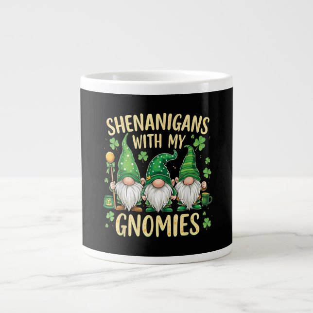 St Patrick’s Day Glückskleeblatt-Gnom  Jumbo-Tasse (Vorderseite)