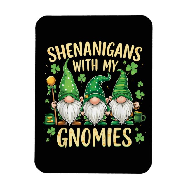 St Patrick’s Day Glückskleeblatt Gnom  Magnet (Vertikal)