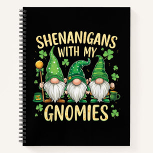 St Patrick’s Day Glückskleeblatt Gnom  Notizbuch