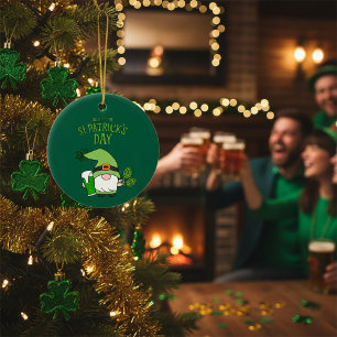 St. Patrick’s Day Gnom Grüne Keramik Ornament