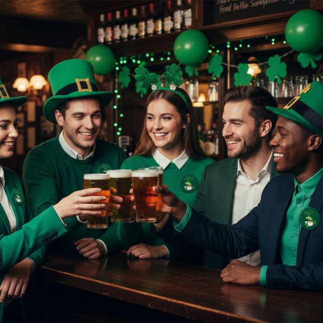 St. Patrick’s Day-Gnome Grüne Runde Knöpfe Button (Von Creator hochgeladen)