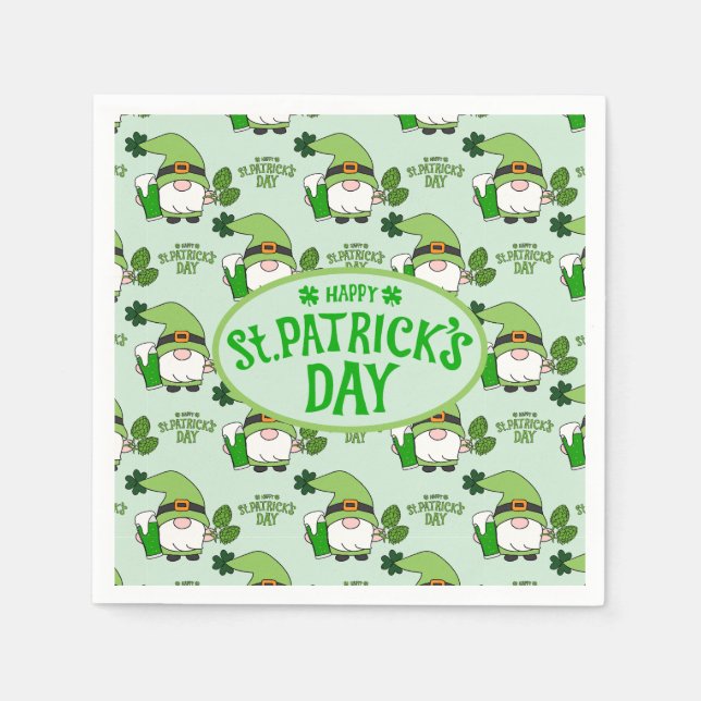St. Patrick’s Day Gnome Napkins Serviette (Vorderseite)