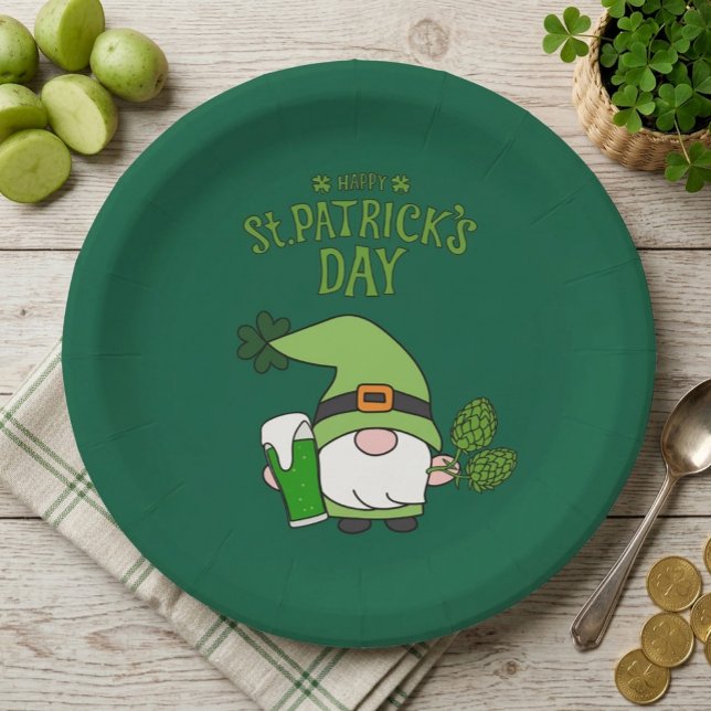 St. Patrick’s Day Gnomn-Teller aus Papier Pappteller (Von Creator hochgeladen)