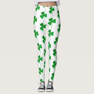 St. Patrick’s Day Grüne Faux-Glitter Shamrock Leggings